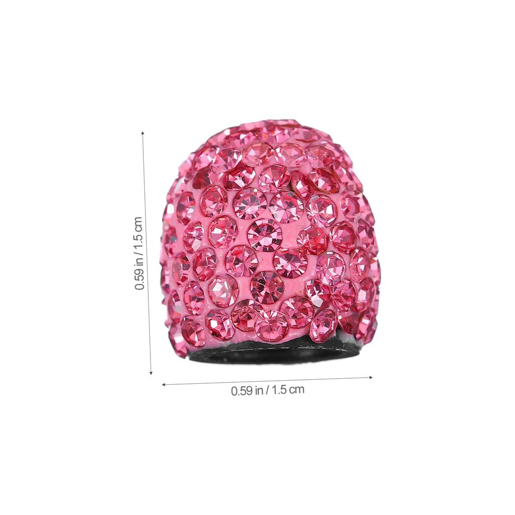 TINEASUR 4pcs Valve Caps Rhinestone Valve Stem Cover Steering Wheel Cover Tire Cap Car