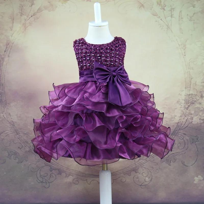 Baby Girl Princess Dress Pearl Infant Toddler Girl Vintage Vestido Party Birthday Ball Gown Baby Clothes