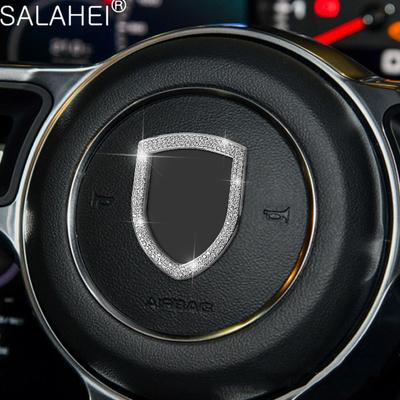 Autó stílusú Kormánykerék Gyémánt ötvözet Strassz berakásos Dekoráció Kör matrica Borítás Porsche 911 Macan Panamera modellekhez