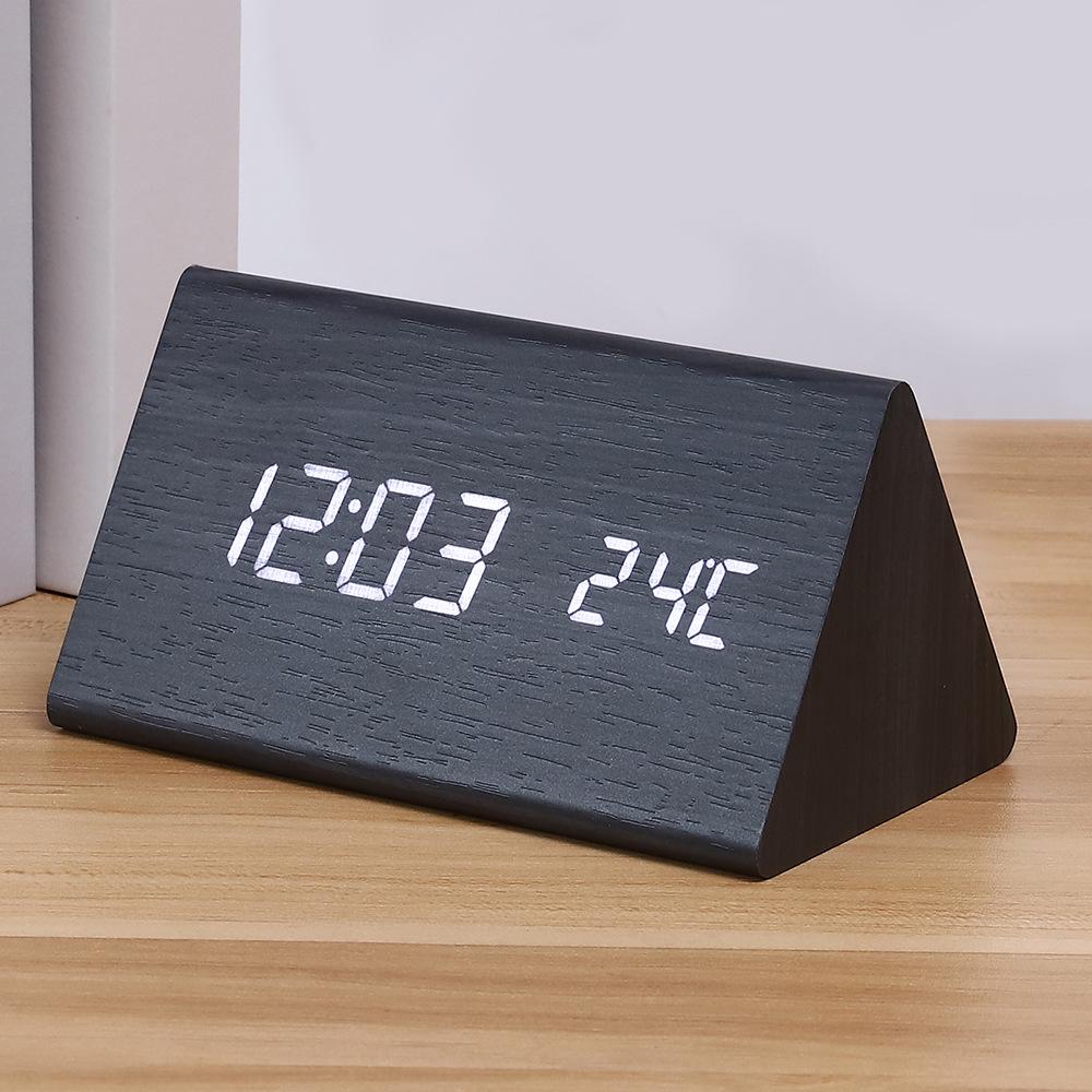 LED Digitaluhr aus Holz mit Sprachsteuerung & Thermometer