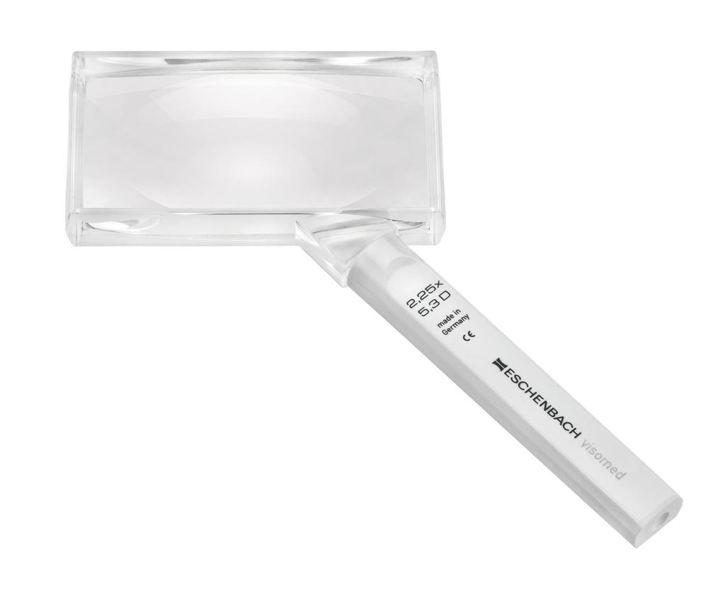 ESCHENBACH Handheld Magnifying White Magnifying Square Made In Glass, Glass, Type, Approx. 2x, Germany, 2614-840