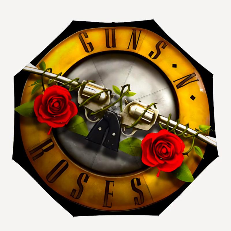 

1pc Guns N Roses Automatic Umbrella Durable Iron Frame & Plastic Handle, Gift for Men & Women, Sturdy Construction yy250902086