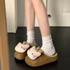 Versatile casual cute cartoon three-dimensional cat bag head slippers women's autumn new outer wear thick bottom drag