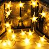 Iku no Sachi Star-Shaped Stylish LED Fairy Lights, Energy-Saving, 8 Lighting Modes, Waterproof IP44, Perfect for Christmas Tree Decorations,