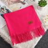 Korean Style Women's Winter Red Tassel Scarf - Imitation Cashmere Warm Gift