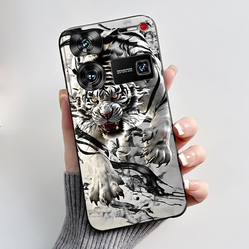 Case For ZTE Nubia Z60 Z70 Z70S Z50 Ultra Cute Love Heart Rabbit Matte Black Soft Silicone Cover For Nubia Z60Ultra Fundas Shell