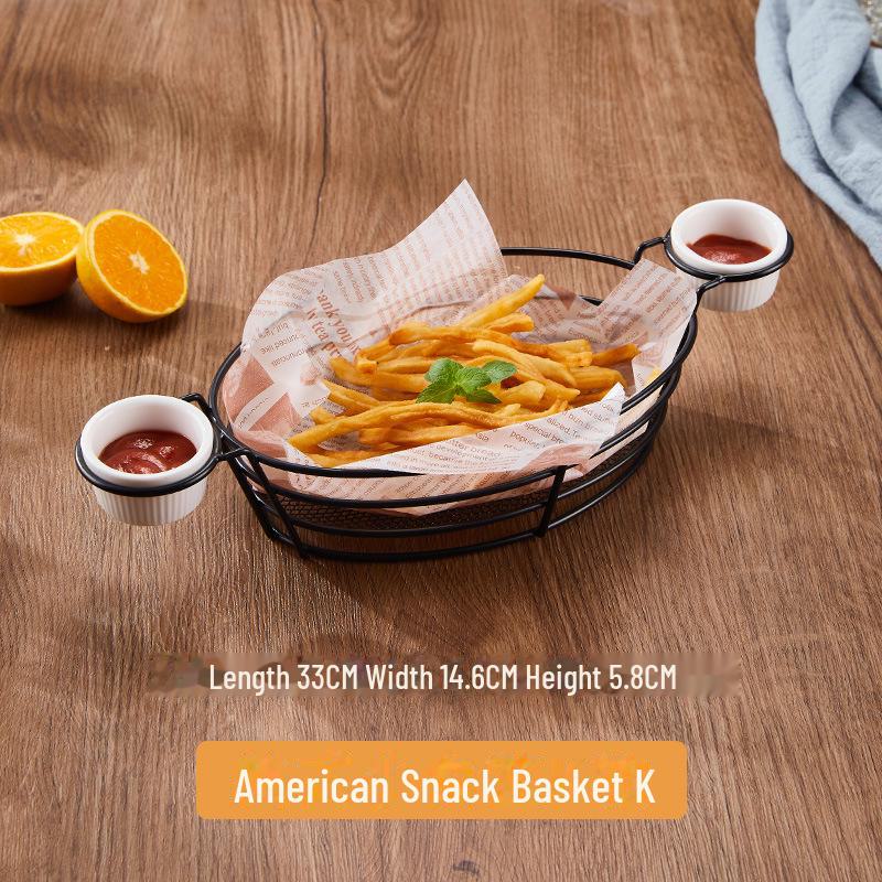 Creative Snack Basket: French Fries, Chicken Wings, Fried Chicken, Bread, and Bar Snack Holder