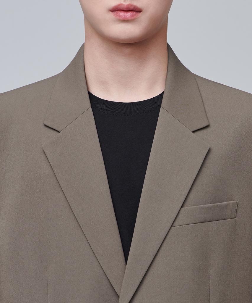 Musinsa Standard Daddy Shoulder Oversized Blazer [Dusty Beige]