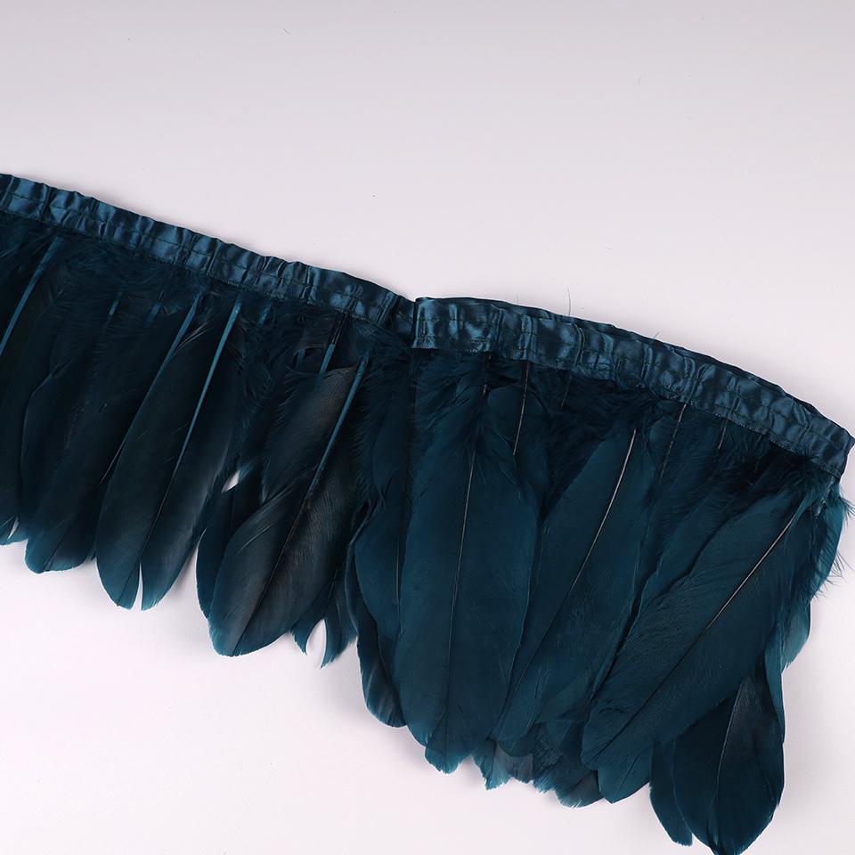 Bordures en Plumes d'Oie Ruban Franges 2 Yards/pièce Couture Artisanat Plume dans Robe Jupe Décoration Murale pour Vêtements de Fête