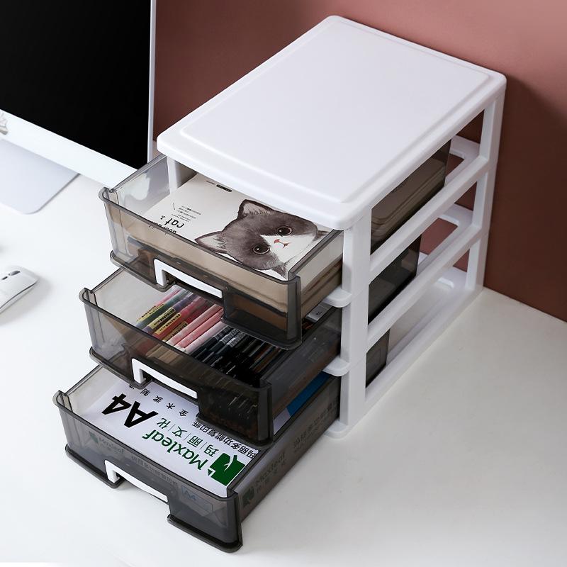 Transparent Multi-layer A4 Desktop Organizer: Simple Plastic Drawer-type Storage for Office Documents