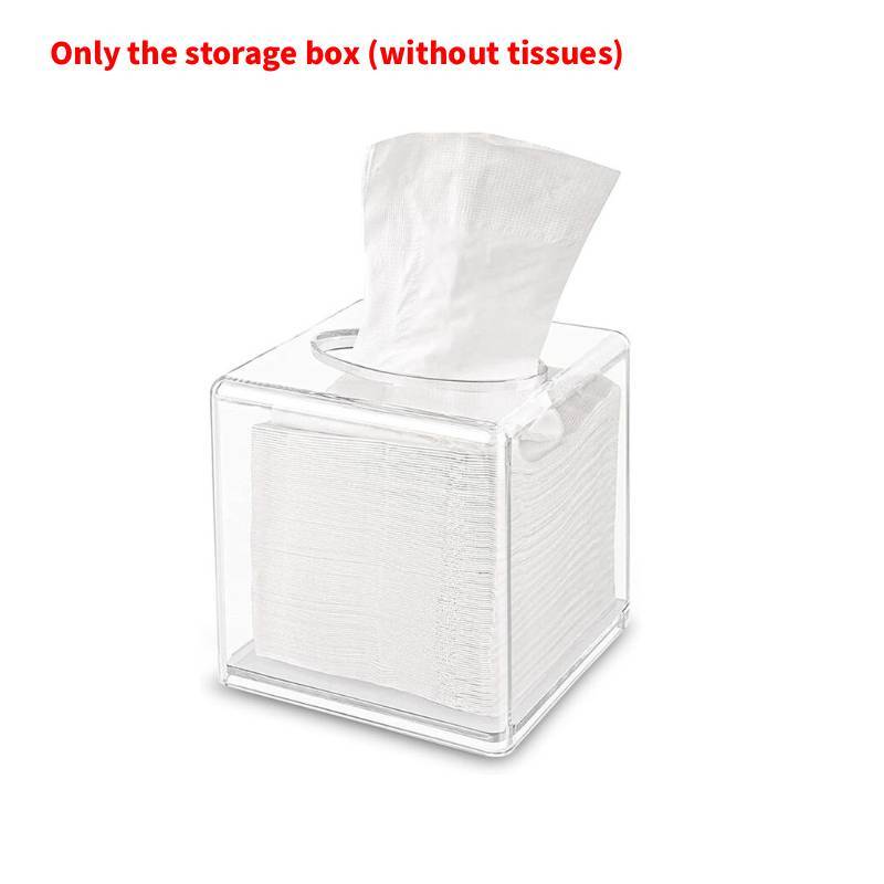 Clear Acrylic Tissue Dispenser With Lid For Dining Room Bathroom Storage