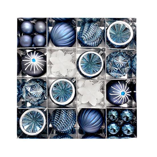 Christmas Ornaments Set Shatterproof Plastic Baubles Snowflakes Stars Hanging Ornament for Xmas Tree Holiday