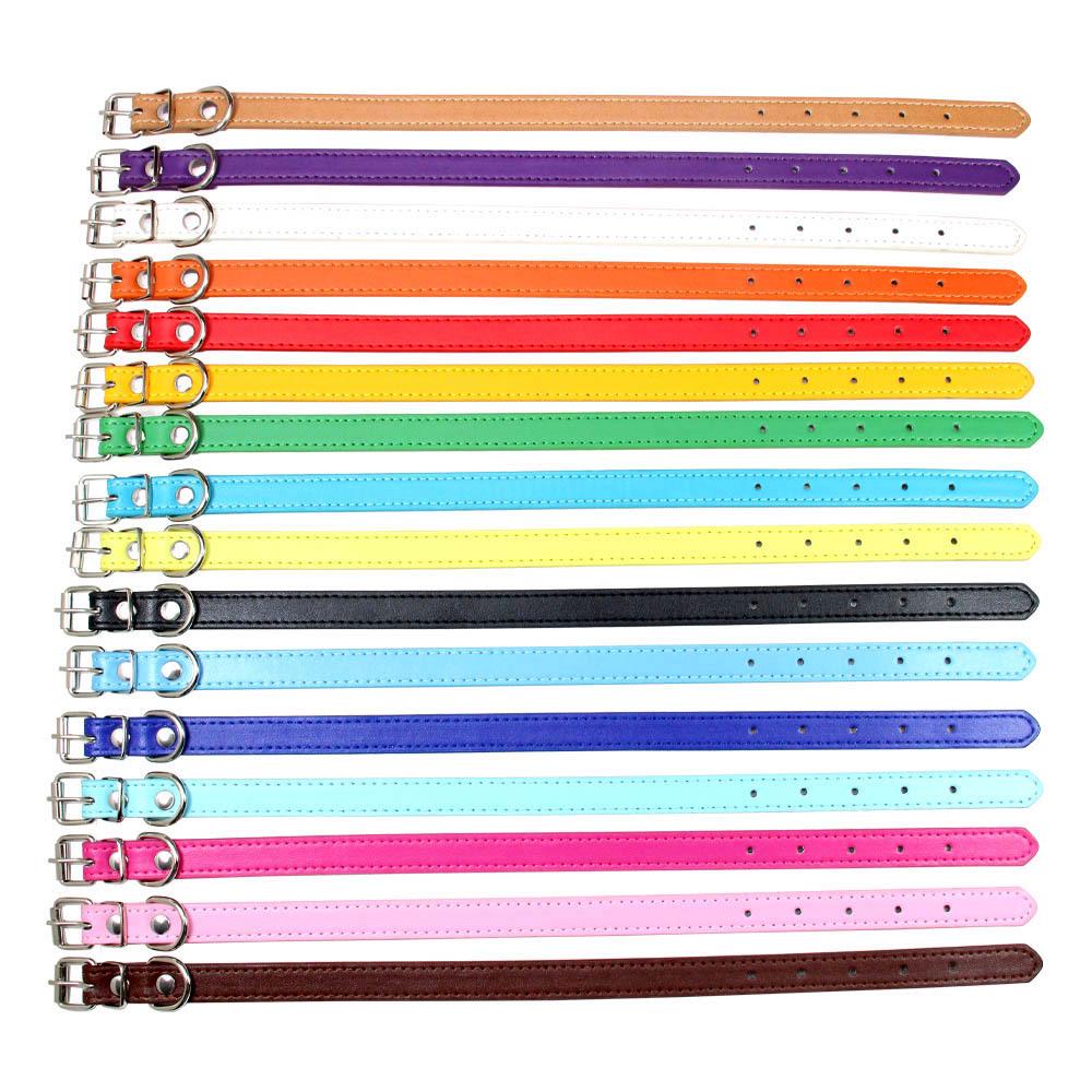 Pet PU Leather Collar & Leash for Small to Medium Dogs & Cats – Solid Color Necklace