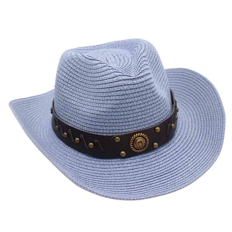 Flat Top Beach Hat Seaside Sun Hat Dome Vacation Rough Rim Panama Lafite Straw Hat