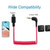 USB C to 3.5mm Cable for RODE Wireless Go II, Coiled Right Angle TRS Male DAC AUX Adapter Audio Cord