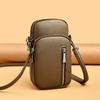 Single-shoulder Crossbody Fashion and Simple Lock-style Small Bag Made of Cowhide, Suitable for Mobile Phone Use.