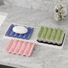 Quick Dry Silicone Soap Dish Wave Drainage Soap Rack Premium Soft Soap Pad  Bathroom Sink