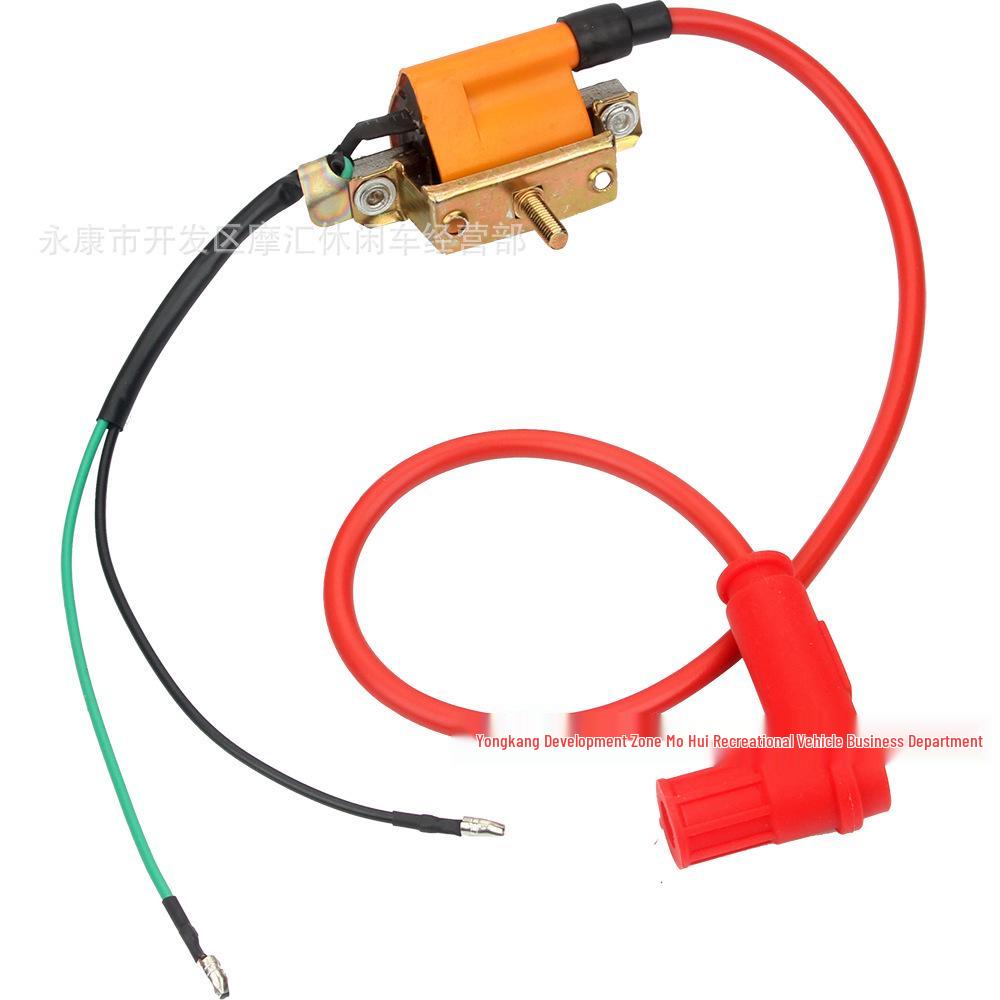 Orange Silicone CDI Ignition Coil for 50-110CC Off-Road ATV, Motorcycle, and Beach Buggy