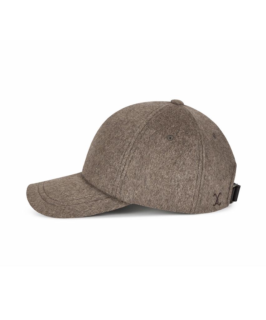 Bajal Va Curved Logo Wool 5-Panel Ball Cap Mocha