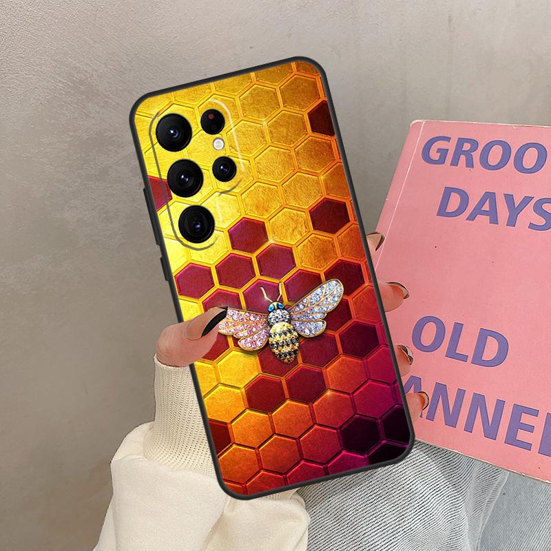 Honeycomb Honey Bee Case For Samsung Galaxy S25 Ultra S20 S21 S22 S23 S24 Ultra S9 S10 Plus S25 FE Cover Coque