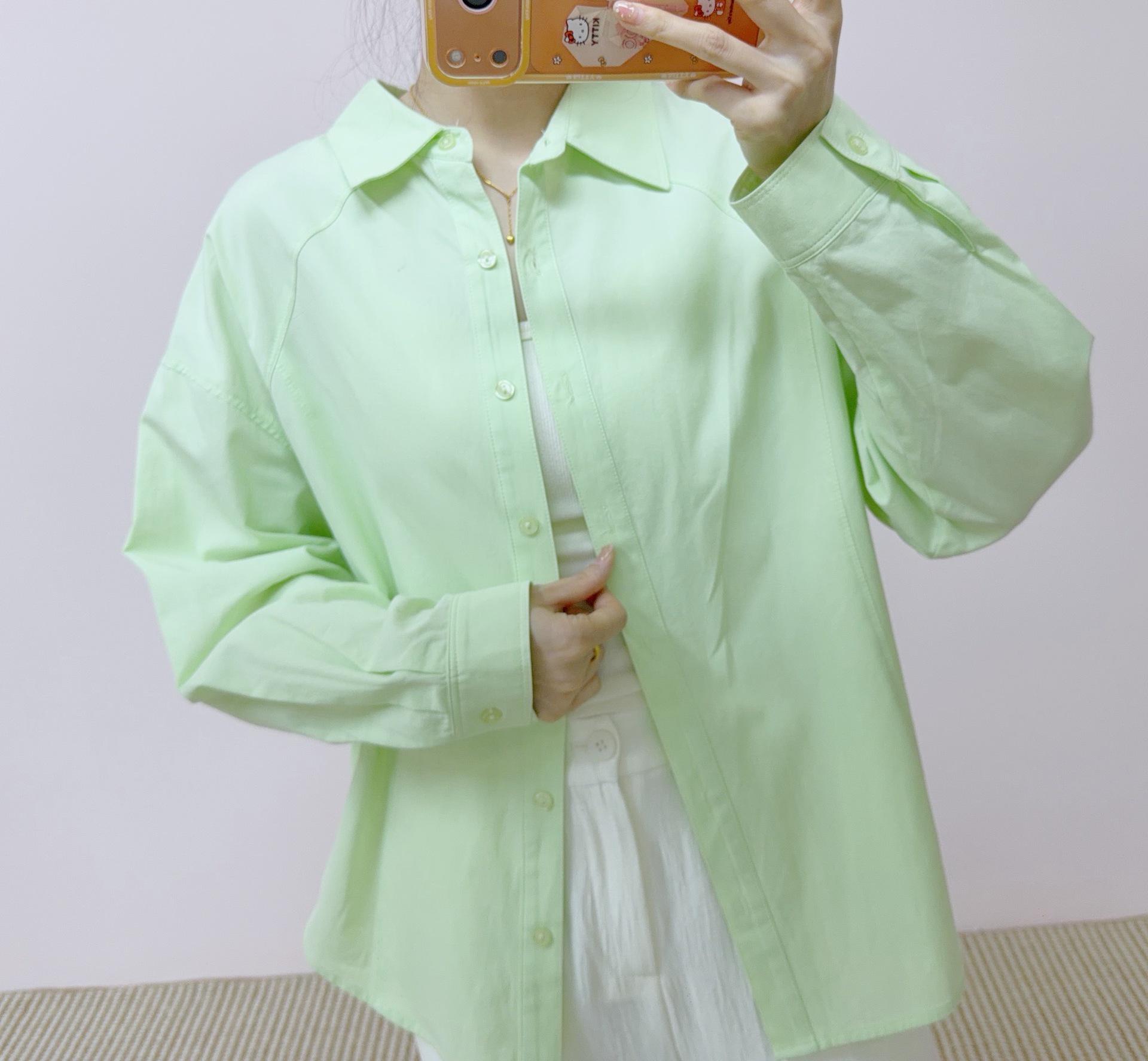 Spring 2026 Korean Style Versatile Casual Button-Up Long-Sleeve Shirt L (60-70 kg)