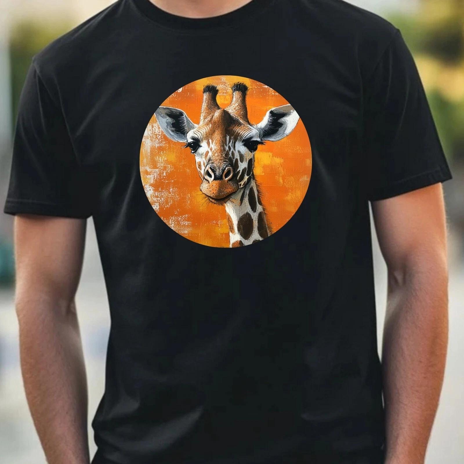 T-Shirt Herren Giraffe Portrait Motiv Baumwolle Größe XS bis 5XL XXXXL