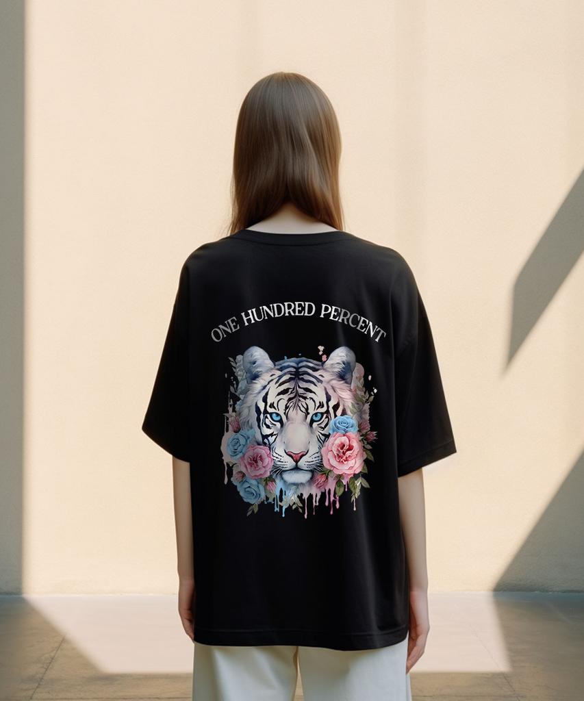 OHP Ohpxharmonia Bwhite Tiger Semi-Oversized Short Sleeve T-Shirt