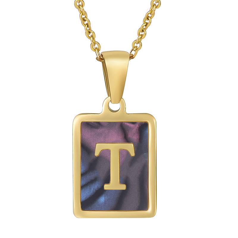 2026 Three-dimensional Shell Letter Necklace Women's 26 Letter Pendant Non-fading Jewelry