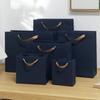 3 Stück Geschenkverpackungsbeutel Retro Marineblaue Papiertüten Fähige Geschäfts-Handtaschen Bekleidungsgeschäfte Schmuckgeschäfte Geschenktaschen