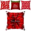 Festive Christmas Red Pillow Case Luxurious Cushion Cover For Cheerful Home Decor