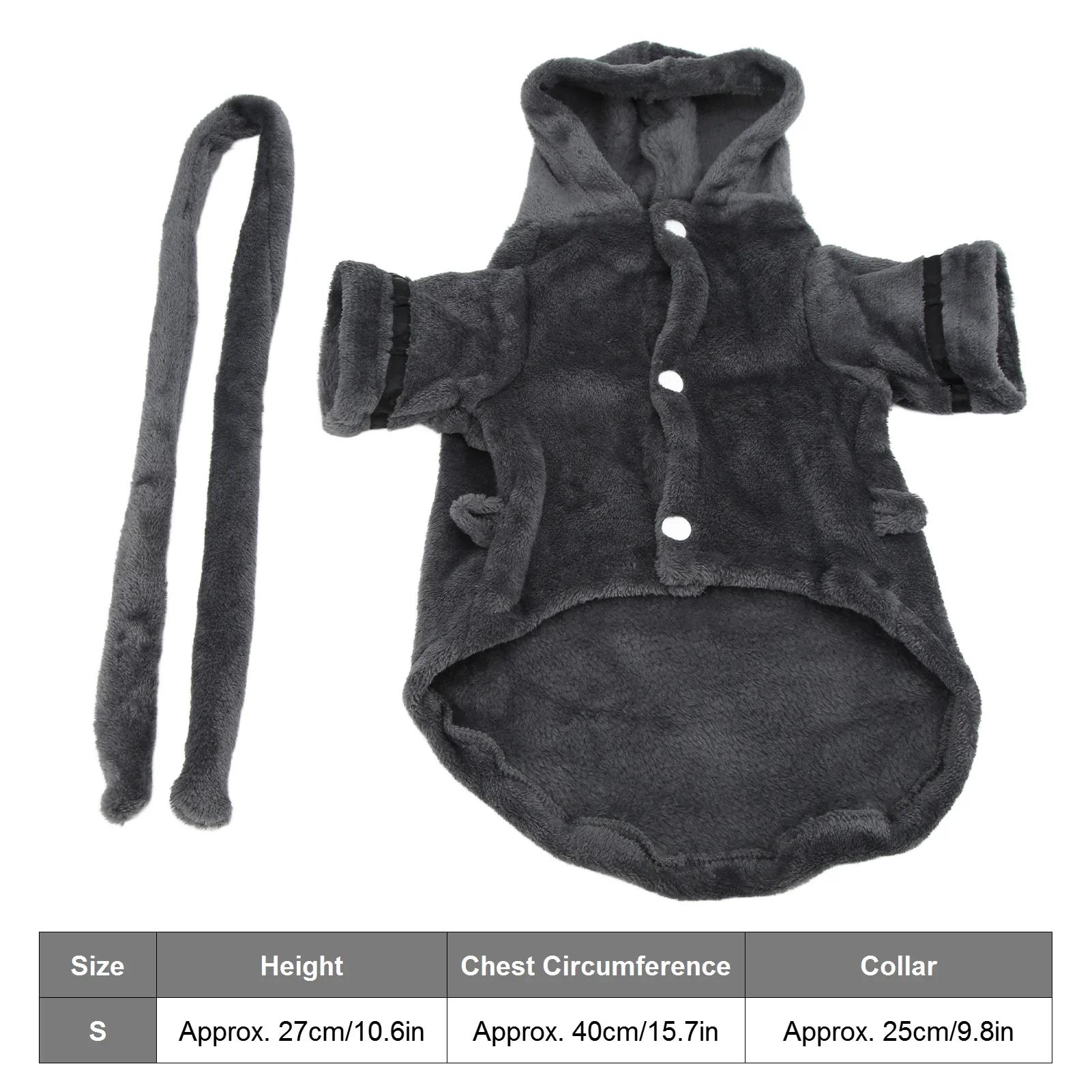 

Pet Bathrobe Plush Soft Absorbent Dog Nightwear With Hood Waist Belt For Puppy Cats