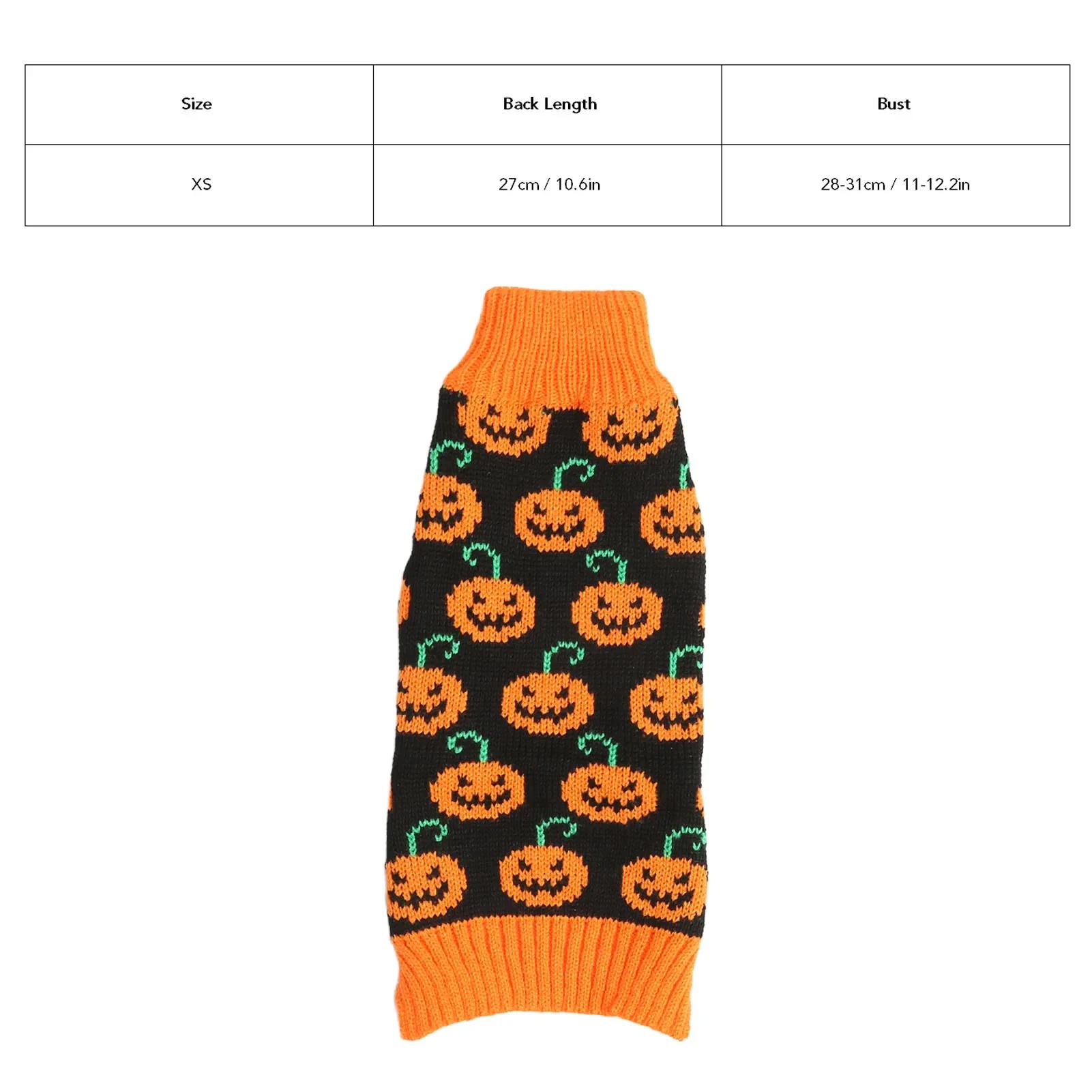 

Winter Dog Clothes Warm Sweater For Small Medium Dogs Cats Knitted Halloween Pumpkin Puppy Jacket Pets Clothes