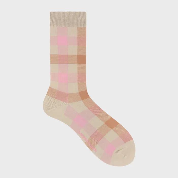 Soft Check Socks_pink
