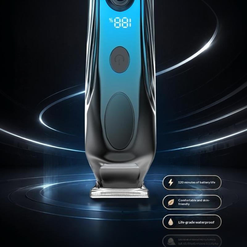 Hair Cutting Set With Digital Display Men'S Electric Push Hair Salon Household Carving Oil Head Use