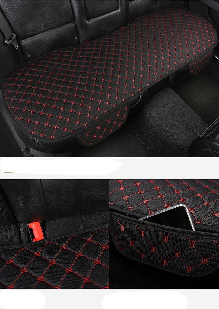 Linen Quilted Embroidered Car Cushion Without Backrest Four Seasons Universal Three-Piece Set