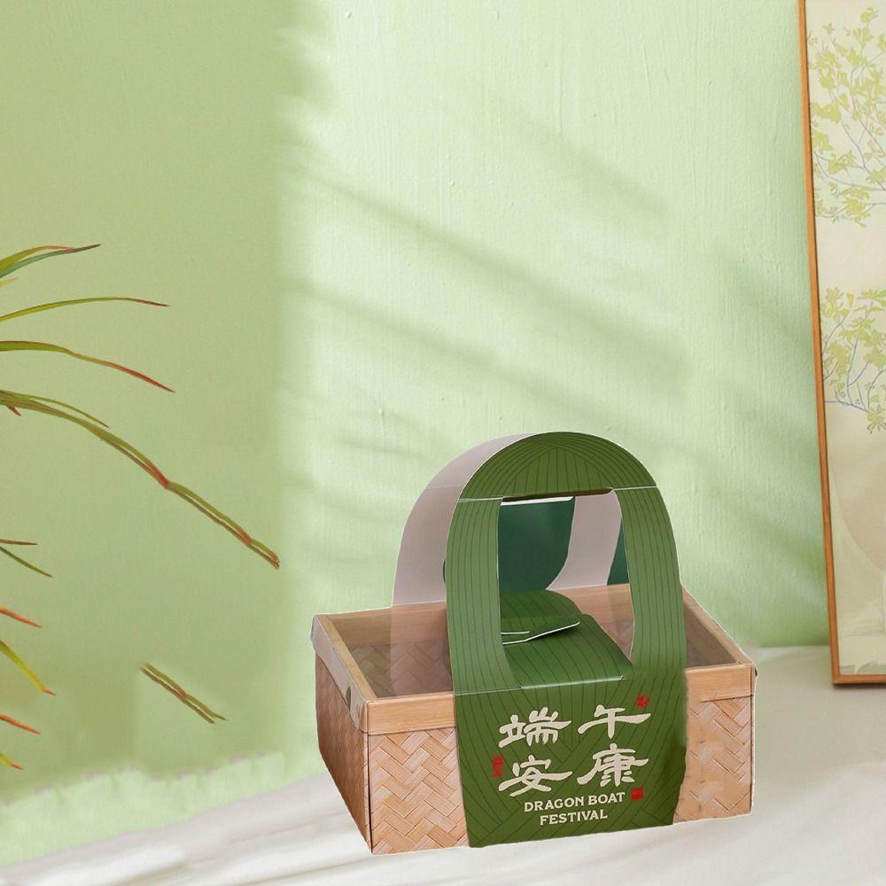 Handmade Zongzi Packing Box Creative Hand-held Basket Portable Storage Box  Pastry