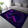 Mehrere Größen Neonfarbene Katzenillustration Teppich für Wohnzimmer Schlafzimmer Sofa Heimdekoration Teppich Rutschfeste Fußmatte Luxuriöses Geschenk