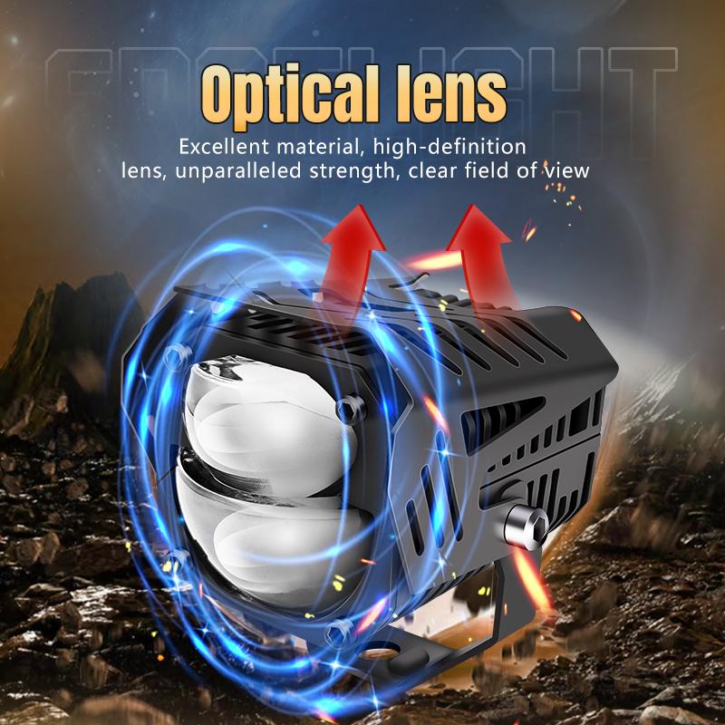 Motorcycle Work Light White High Low Beam Auxiliary Spotlight LED Driving Head Lights For Moto SUV ATV 4X4 offRoad Universal 12V