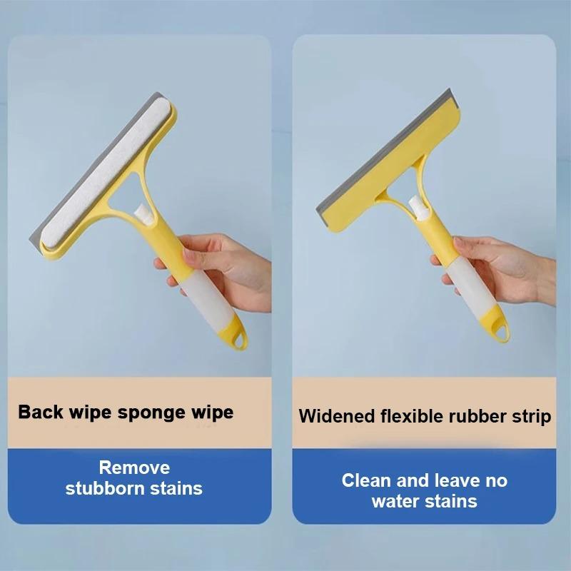 3 In 1 Glass Cleaning Wiper with Spray Bottle Multi-Purpose Door Car Windshield Cleaner for Car Window Cleaning Tool