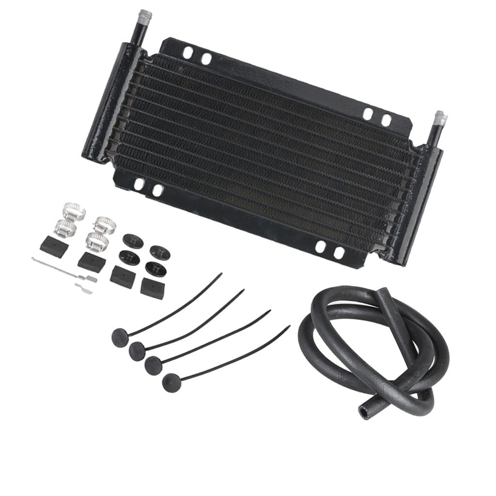 Heavy Duty Aluminum Oil Cooler Kit Universal Transmission Gearbox Cooler Set for Car Engine Overload and Racing