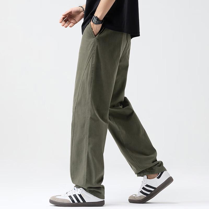 PLAYBOY Men's Wide-Leg Straight Casual Pants