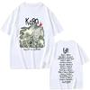 Unisex Vintage Kurzarm T-Shirt, Korn Rockband Follow The Leader Tour Grafik, Metal Gothic Harajuku Stil Oberteil Damen und Herren T-Shirt