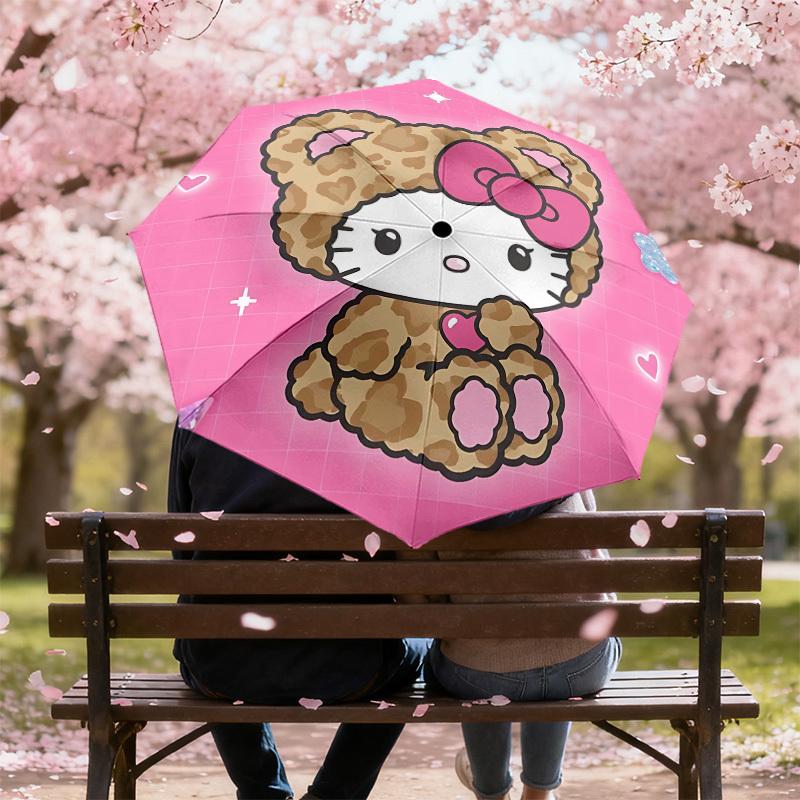 Kitty Leopard Print Umbrella: A Cute and Functional Companion for Outdoor Adventures, Perfect as a Gift 181