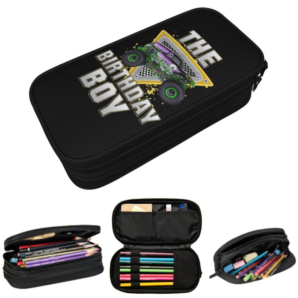 Monster Jam Truck Print Pencil Case for Boys Girls Gifts Pen Box Pencil Bag Stationery Supplies Pen Holder Bag