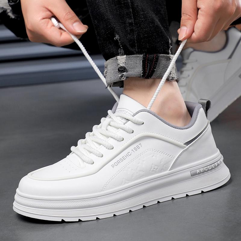 New Trendy Versatile Cloth Shoes Men's Spring New Breathable White Shoes Men's Sports and Leisure Board Shoes Trendy Shoes