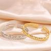 New Geometry Copper Zirconia Bracelet for Women Golden Open Chunky Cuff Bangle Bracelet Femme Vintage Wedding Jewelry GiftS
