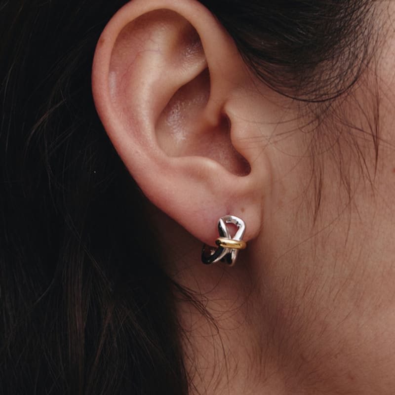 hyeres-lor Aceh Silver (C) One-Touch Earrings HL5E43500C9XXX