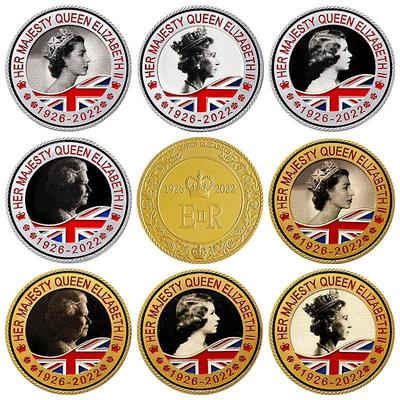 Reine Elizabeth II, armoiries, pièces commémoratives, médailles, médailles d'anniversaire, pièces d'or et d'argent, impression couleur