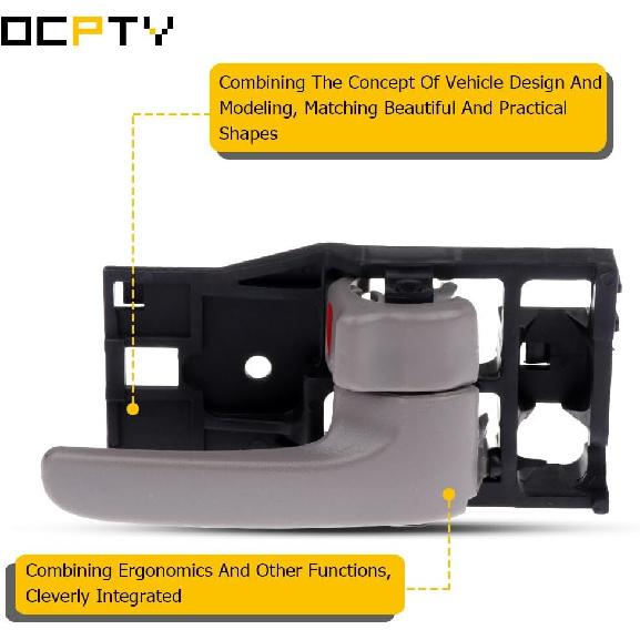 OCPTY Door Handle Interior Passenger Right Side Replacement fit 2001-2007 Sequoia 2004-2006 Tundra Inside Door Handle Gray