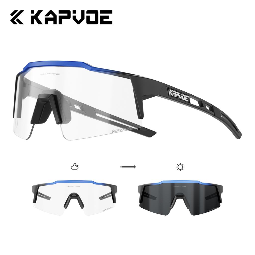 Lunettes de soleil Kapvoe Gold Photochromiques pour Cyclisme Homme Lunettes Mode Vélo de Montagne Vitesse Lunettes Cool Lunettes de Vue Sport VTT Vélo